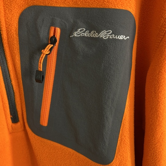 NWT Eddie Bauer Men’s Size M orange First Ascent Polartec quarter zip - Picture 9 of 9
